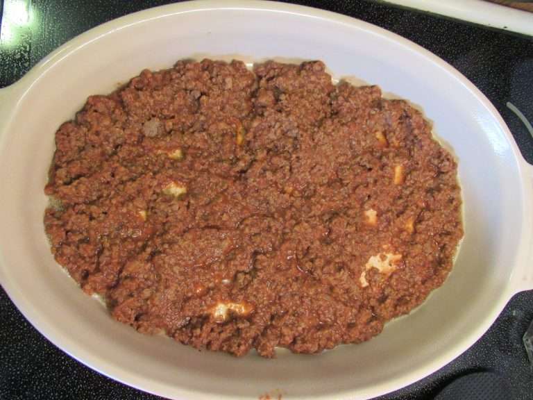 Ground venison for Mom's lasagna recipe.