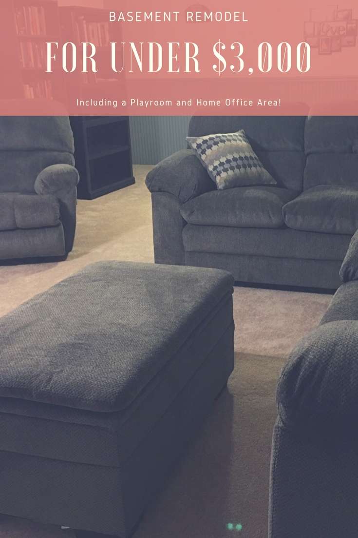 Basement Remodel For Under $3,000- New Playroom and Office! #ad #Lowes #homeimprovement #office #playroom