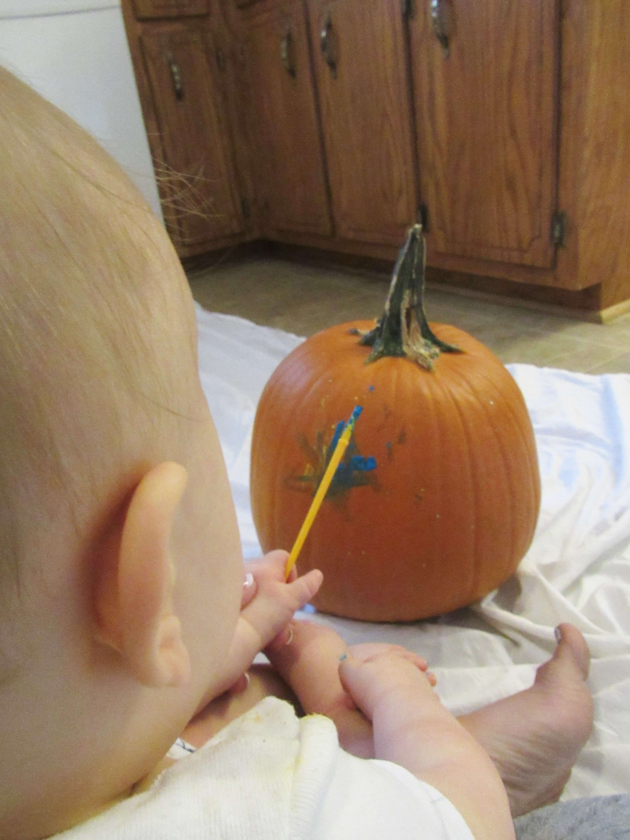 Pumpkin Decorating with a Toddler