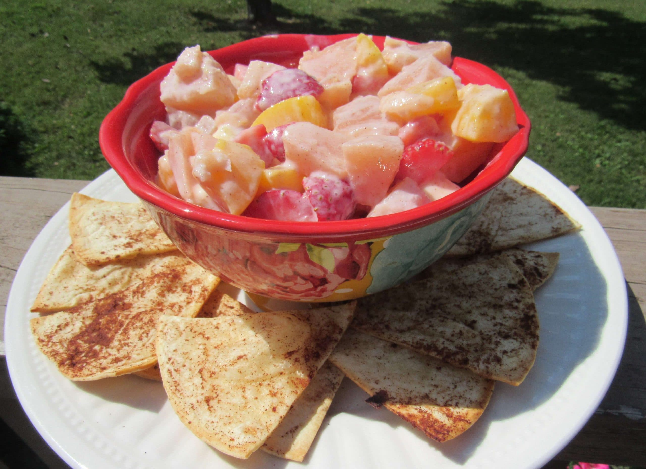 5 Minute Fruit Dip and Cinnamon Tortilla Chips