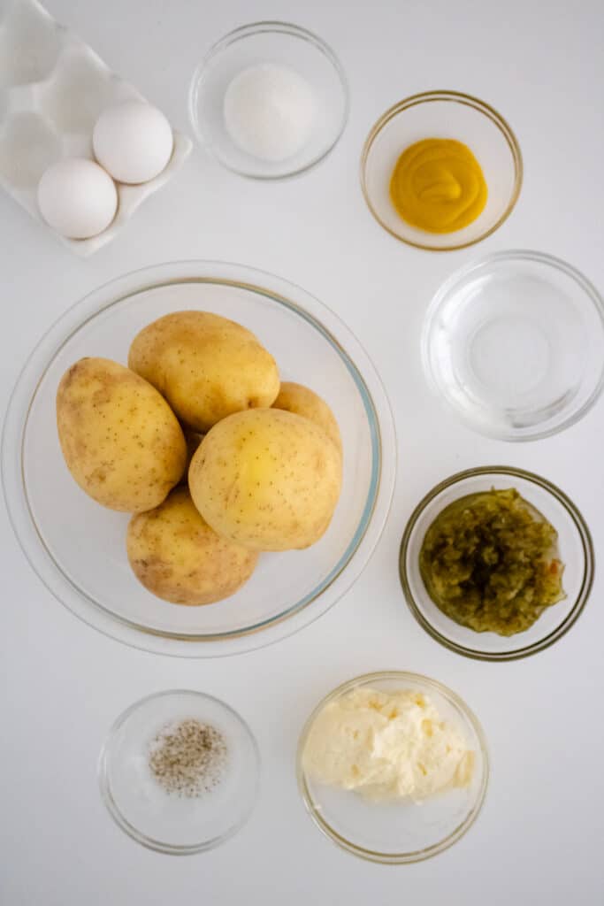 Southern Potato Salad Recipe (My Mom's Famous Recipe) 4 Southern Potato Salad recipe ingredients.