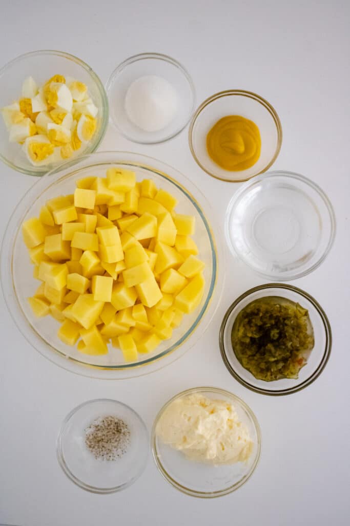 Southern Potato Salad Recipe (My Mom's Famous Recipe) 5 Southern Potato Salad recipe ingredients.