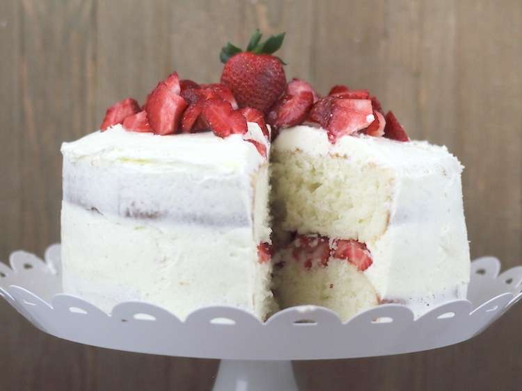 The Ultimate List Of Easter Dinner Recipes 8 White Cake With Strawberries and White Chocolate Whipped Mousse