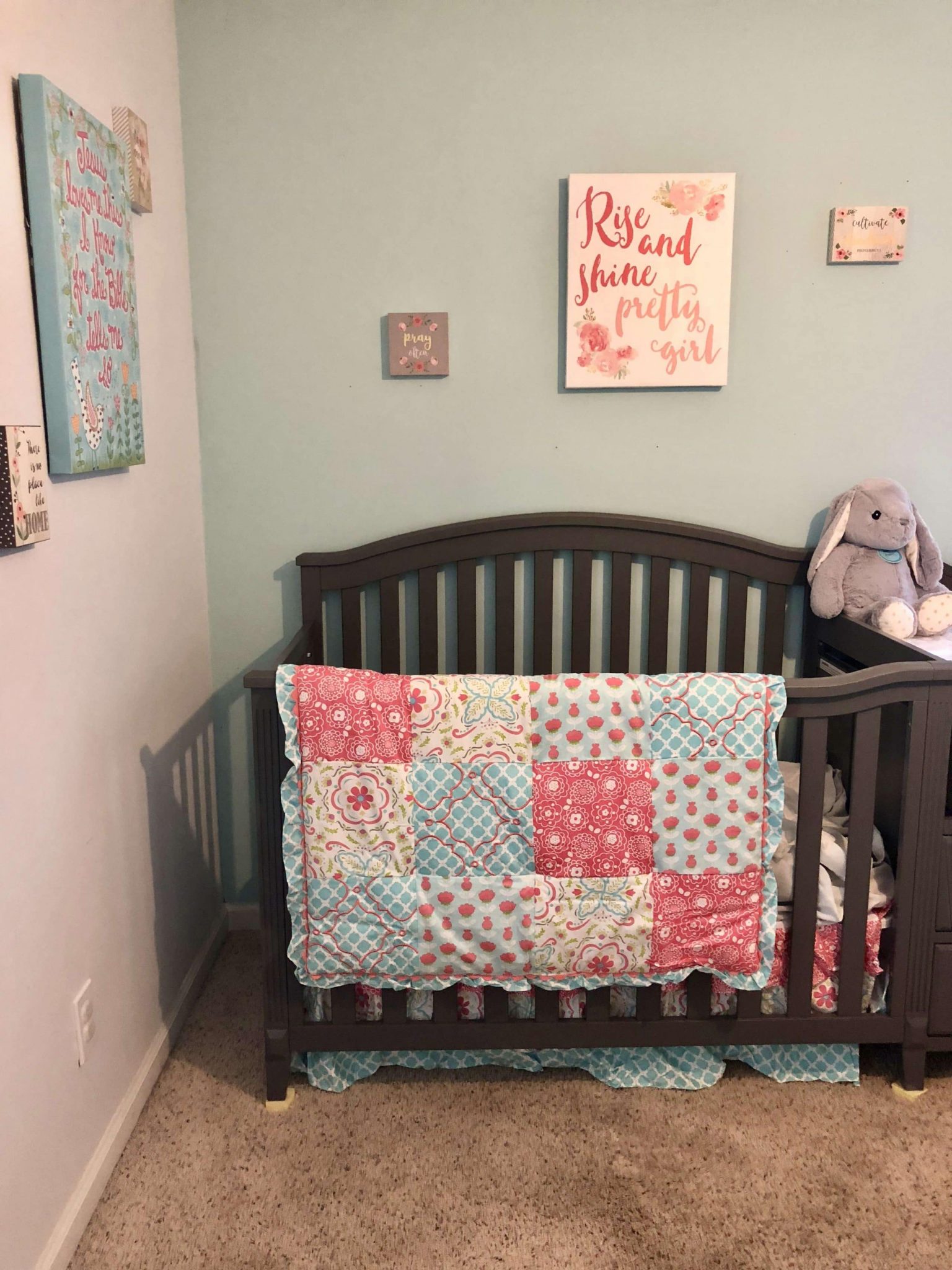 Pink and Teal Baby Girl's Nursery All of the Details