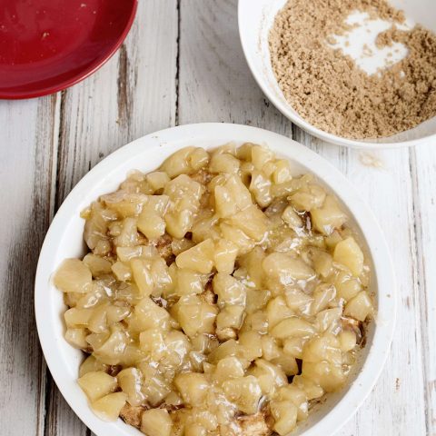 Apples on top of the biscuits