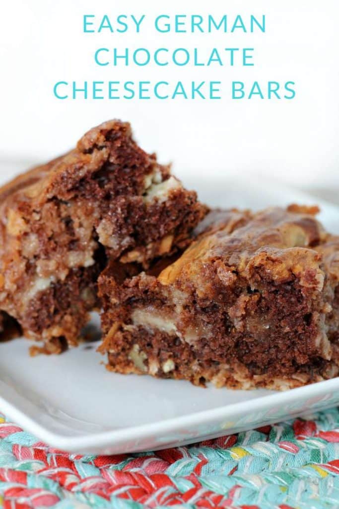 Easy German Chocolate Cheesecake Bars