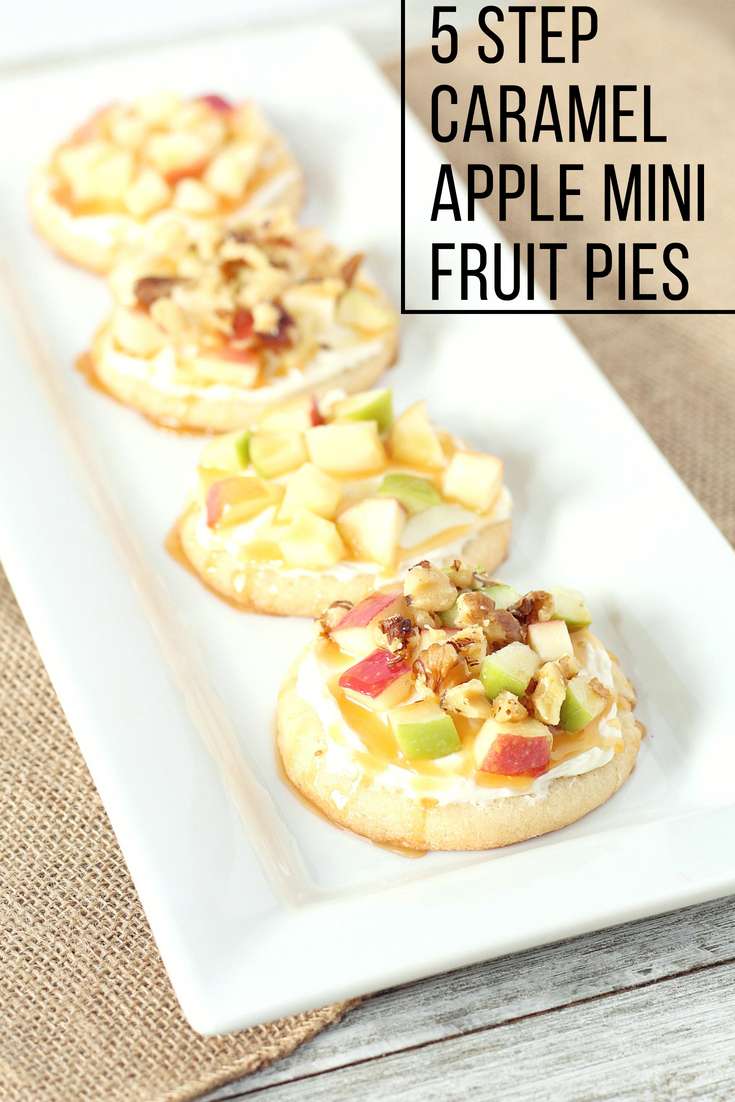 5 Step Caramel Apple Mini Fruit Pies | Apple Pie Recipe | Sugar Cookie Dessert | Fall Dessert