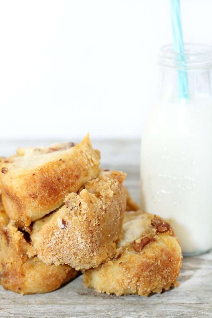 Easy Overnight Brown Sugar Pecan Rolls 7 brown sugar pecan rolls and a glass of milk