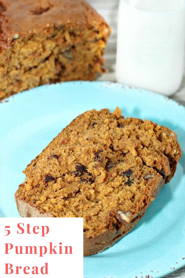 If you are ready for pumpkin everything as much as I am, you won't want to miss out on this 5 step pumpkin bread. Not only is is so easy, it's SO delicious! #pumpkin #psl #dessert | Pumpkin Spice | Pumpkin | Fall Dessert