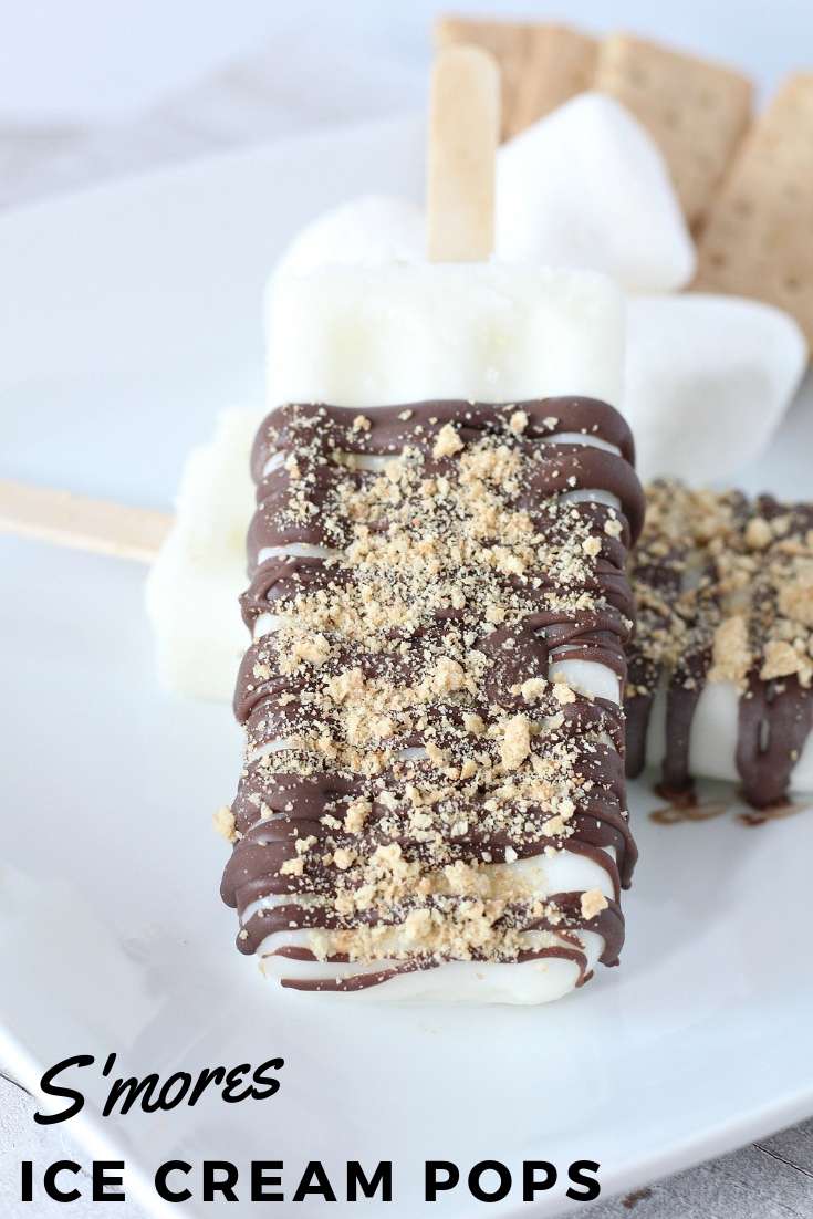 These fun s'mores ice cream pops are a delicious spin on a campfire classic that the entire family will love! #dessert #campfire #fall
