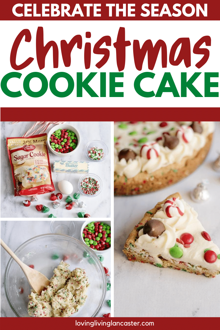 Super Easy Christmas Cookie Cake-perfect for the holidays