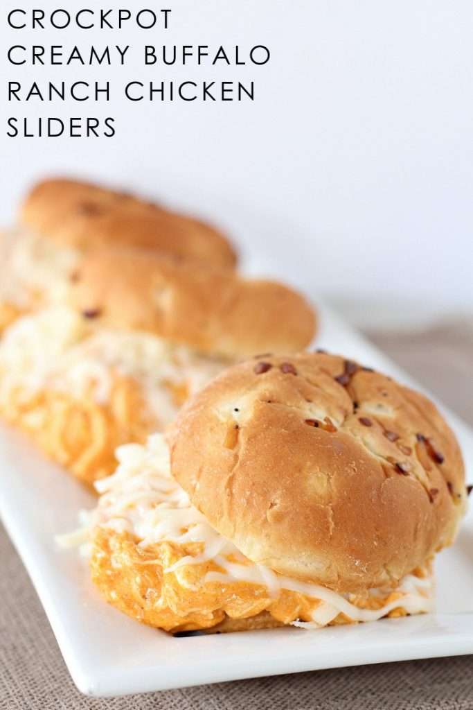 Crockpot Creamy Buffalo Ranch Chicken Sliders