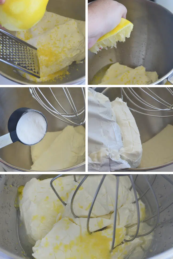process of making lemon cream cheese filling