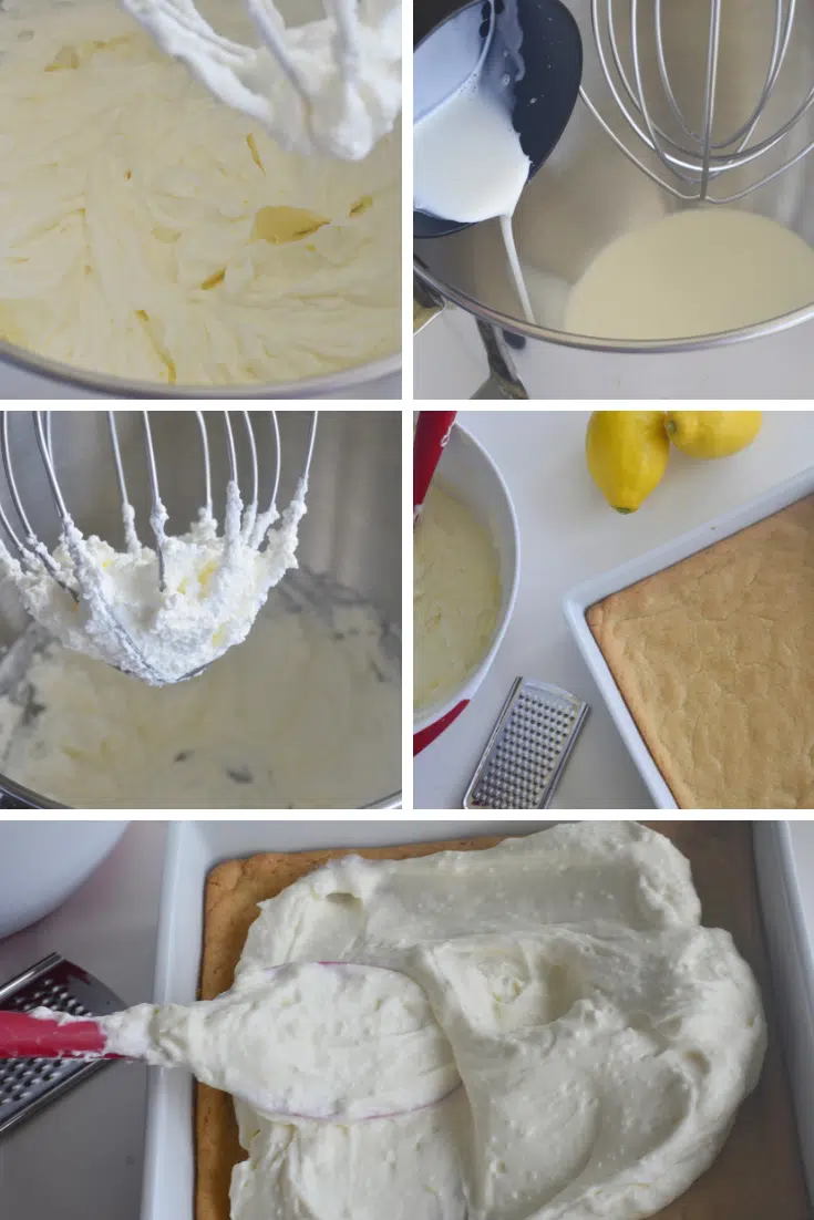 whipped cream process for filling of 6 ingredient lemon bars