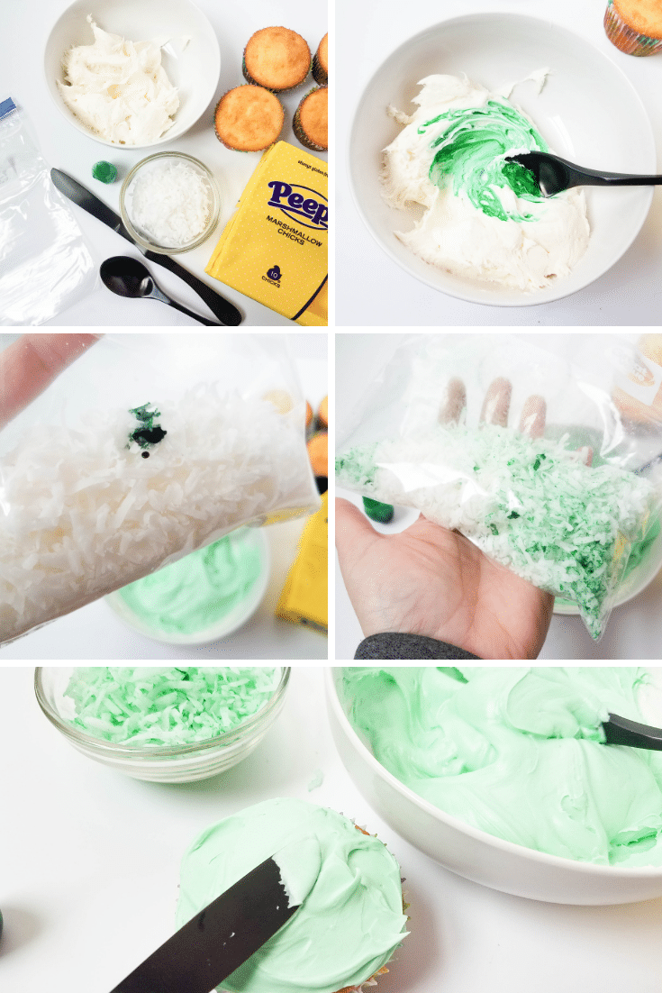 Peeps Cupcakes 5 process of making peeps cupcakes
