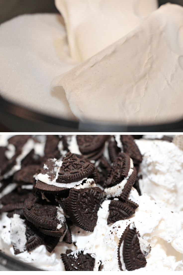 Cookies and Cream Cheesecake 6 processing cheesecake with cream cheese