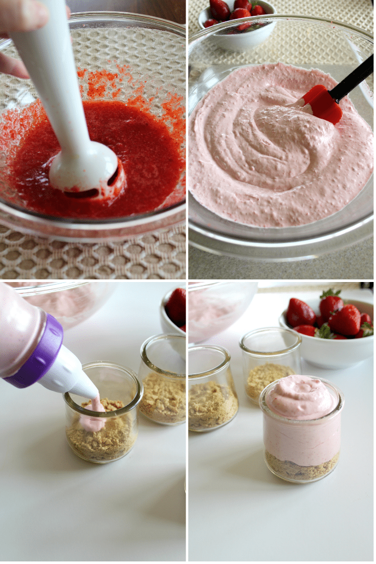Strawberry No Bake Cheesecake 4 no bake strawberry cheesecake process