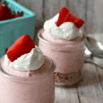 no bake strawberry cheesecakes in jars