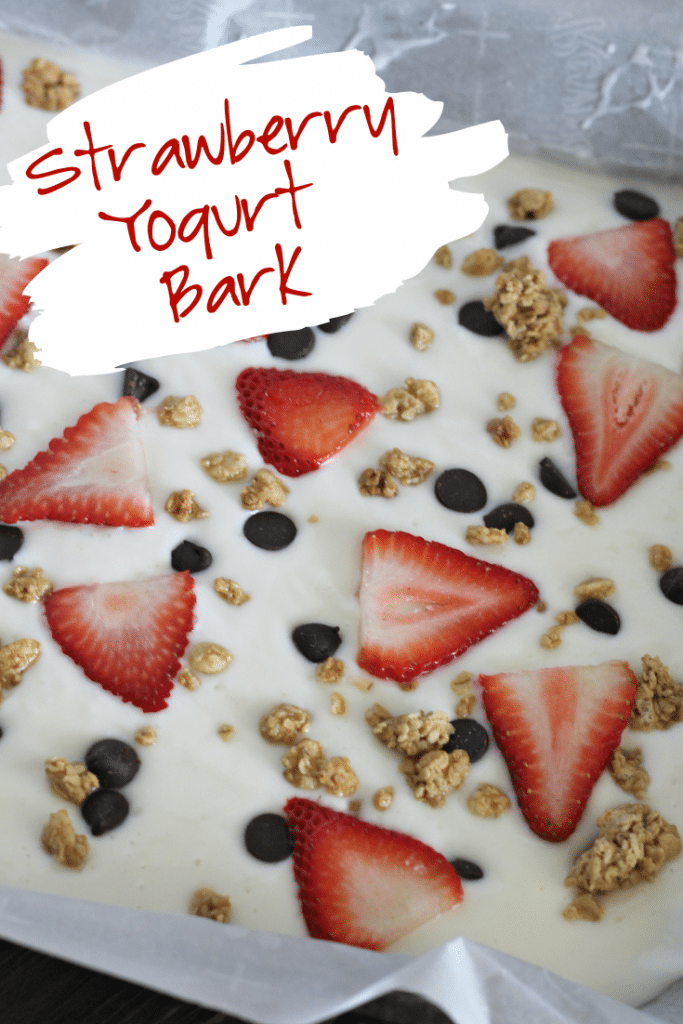 strawberry yogurt bark on cookie sheet