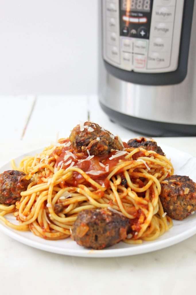Instant Pot Spaghetti and Meatballs 8 meatmarble