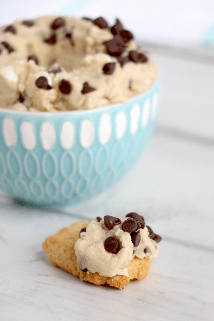 Easy No- Bake Cookie Dough Dip 2 cookie dough dip on cookie