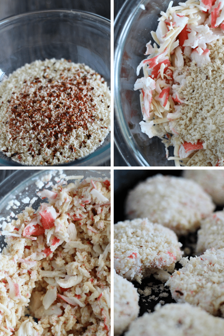 step by step making spicy crab cakes