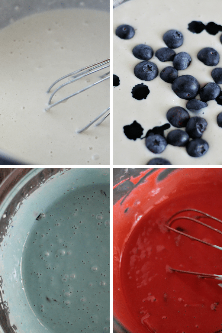 making of red white blue waffles