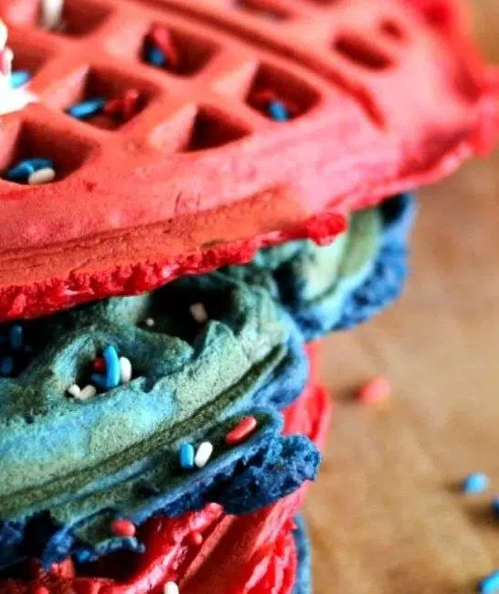 American Waffles red white and blue waffles