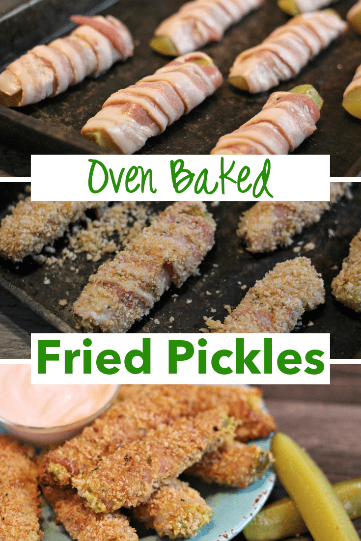 Oven Baked Bacon Wrapped Fried Pickles 5 steps to make oven baked fried pickles