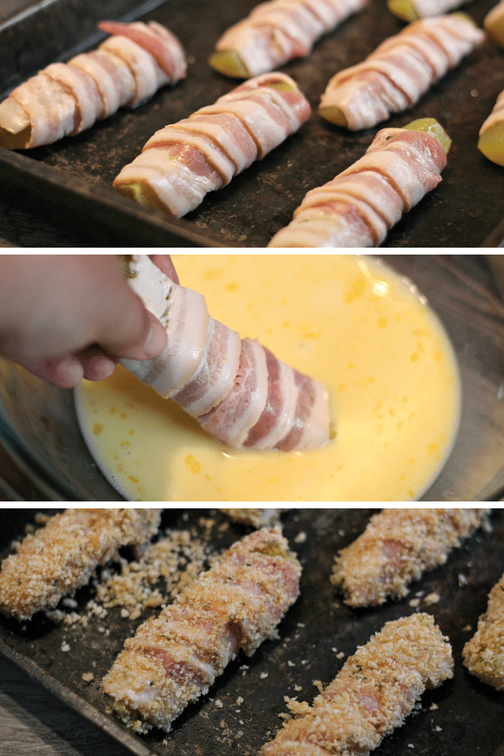 Oven Baked Bacon Wrapped Fried Pickles 3 how to make oven baked fried pickles