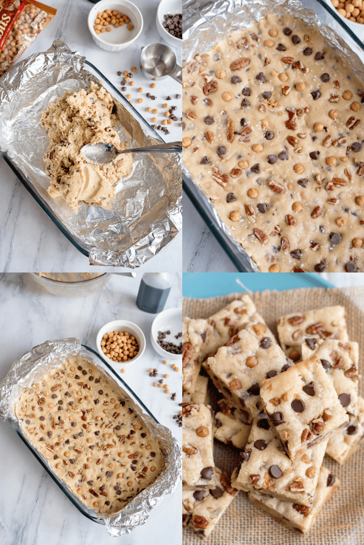 Salted Caramel Chocolate Chip Cookie Bars 4 steps to making salted caramel chocolate chip cookie bars