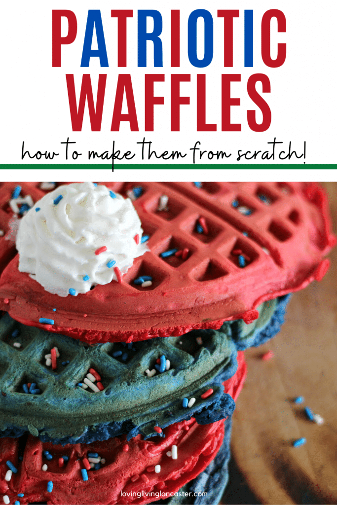 red and blue waffles stacked