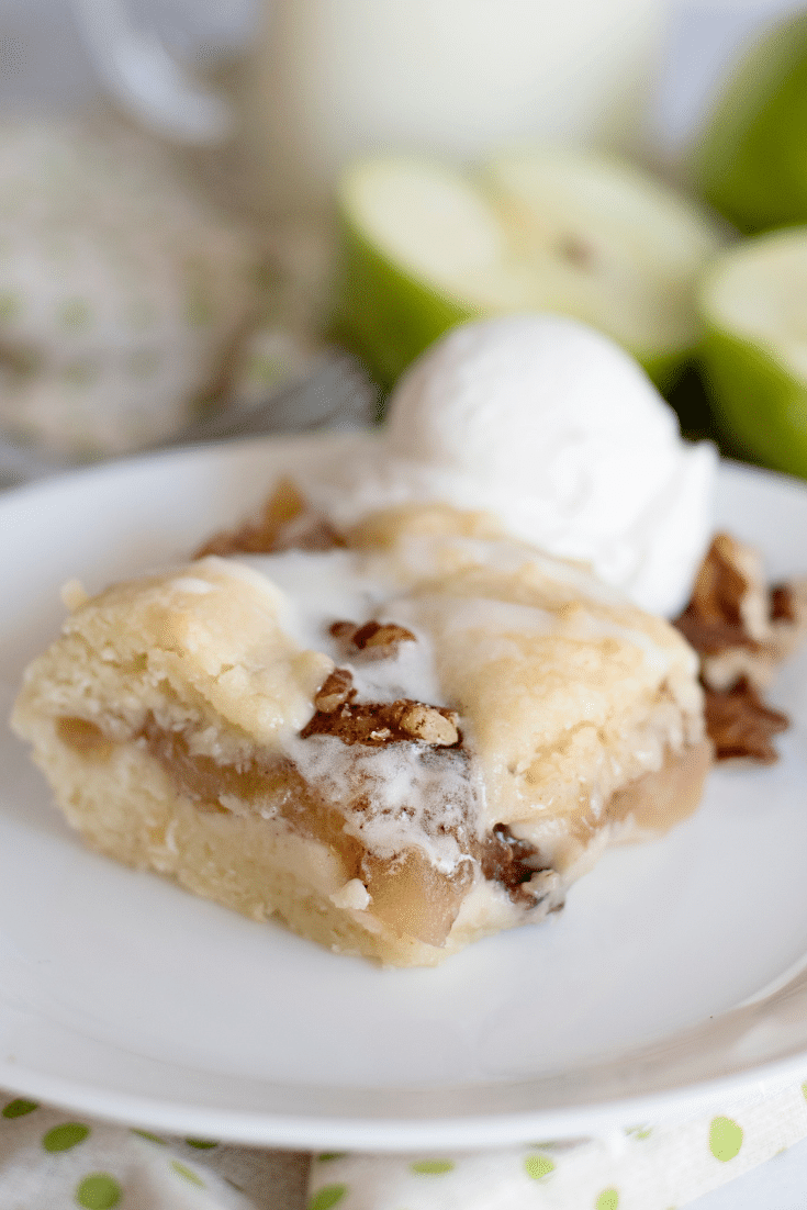 Easy Apple Pecan Pie Bars 9 apple pecan pie bar on ice cream