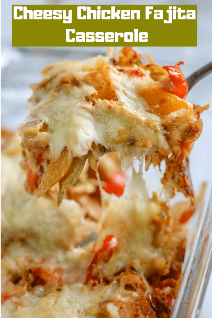 chicken casserole on fork