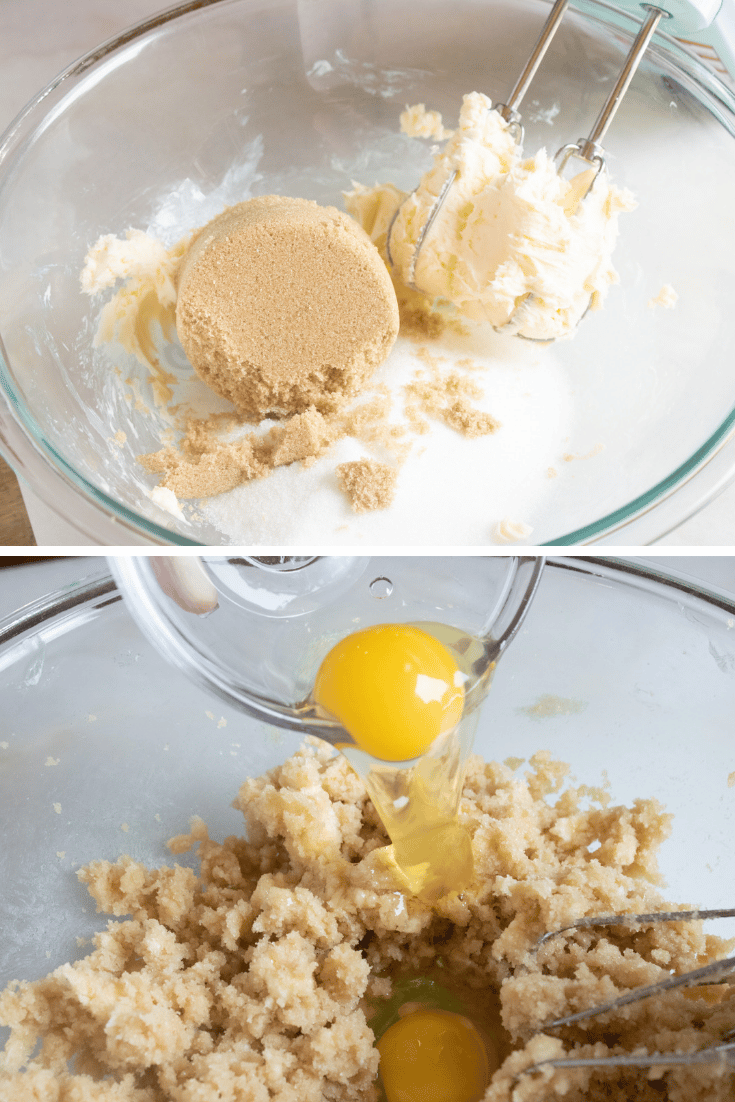 creaming butter, sugar and eggs together