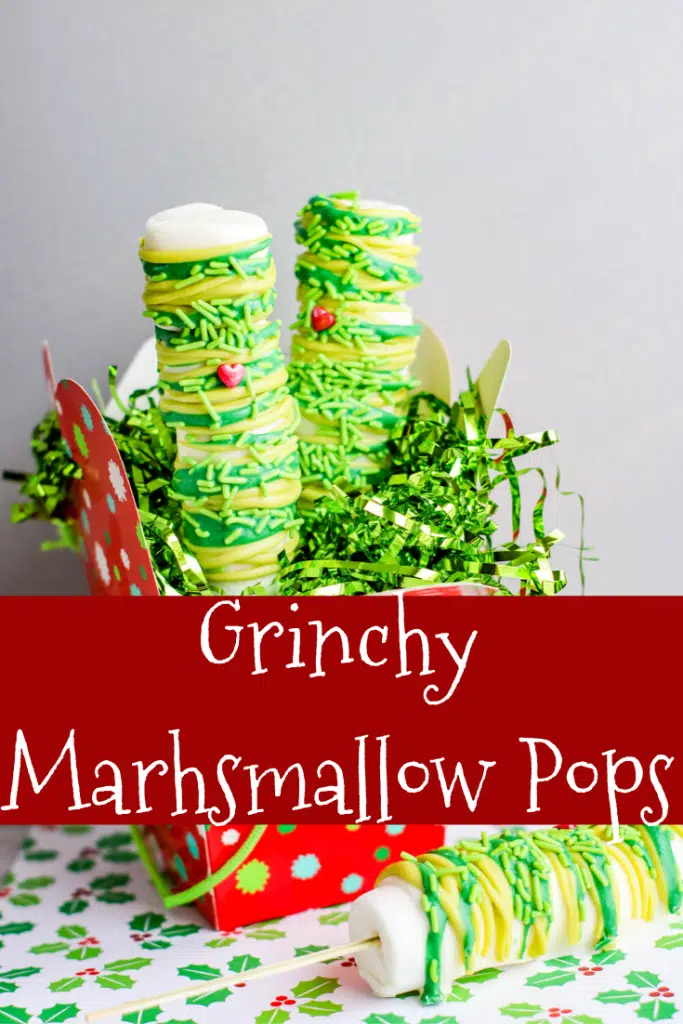 grinch marshmallow pops