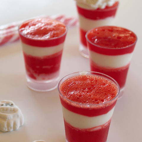 jello cups being assembled