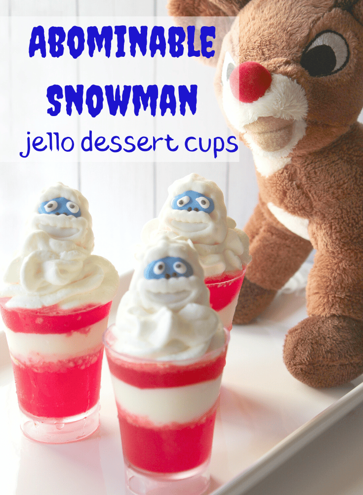 Rudolph's Abominable Snowman Cups 13 jello dessert cups