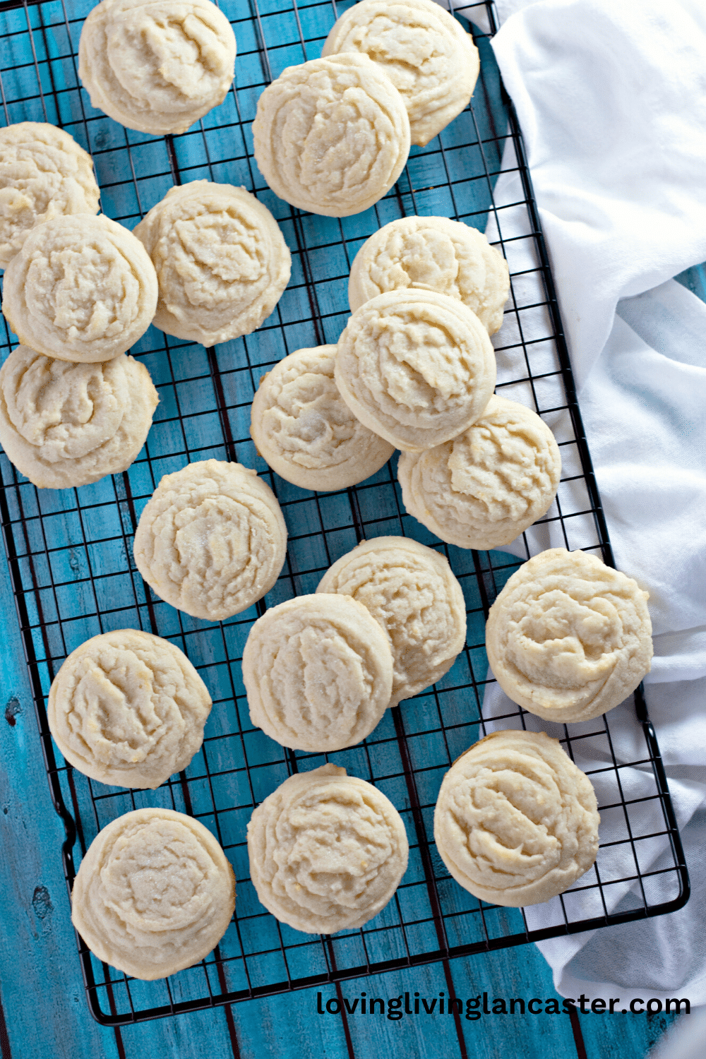 Amish Sugar Cookies 15 Cookies on a wire cooling rack