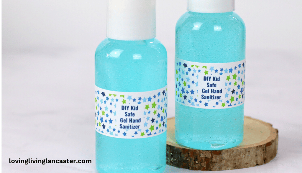Kid Safe Hand Sanitizer 6 blue gel hand sanitizer in bottles