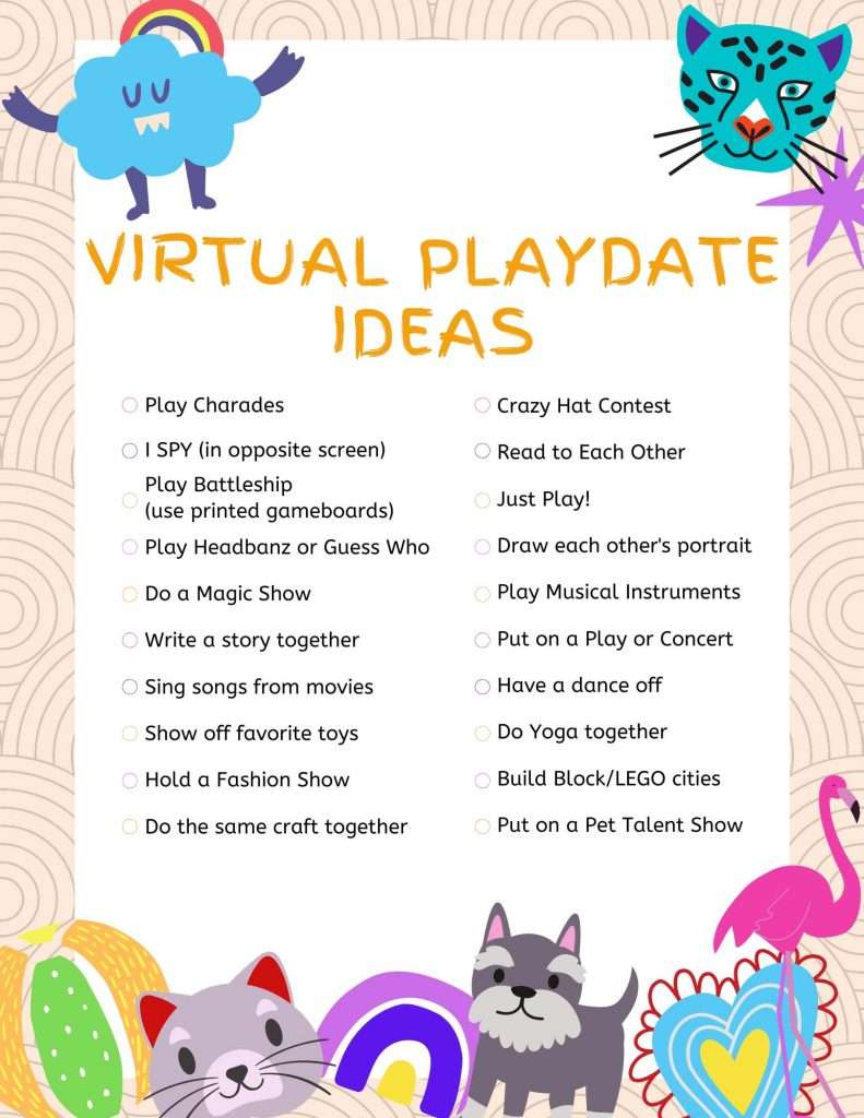 Virtual Play Date Ideas 4 Virtual Playdates Set 2