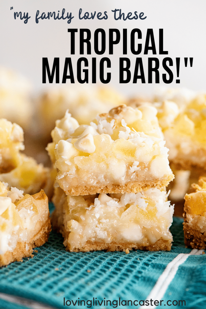magic bars stacked on blue towel