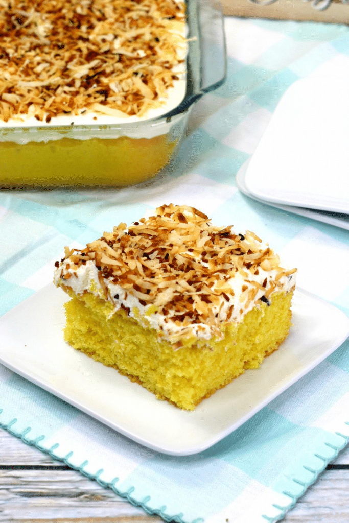 Coconut Milk Cake 7 coconut cake on plate