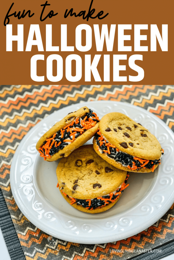 halloween cookies on white plate
