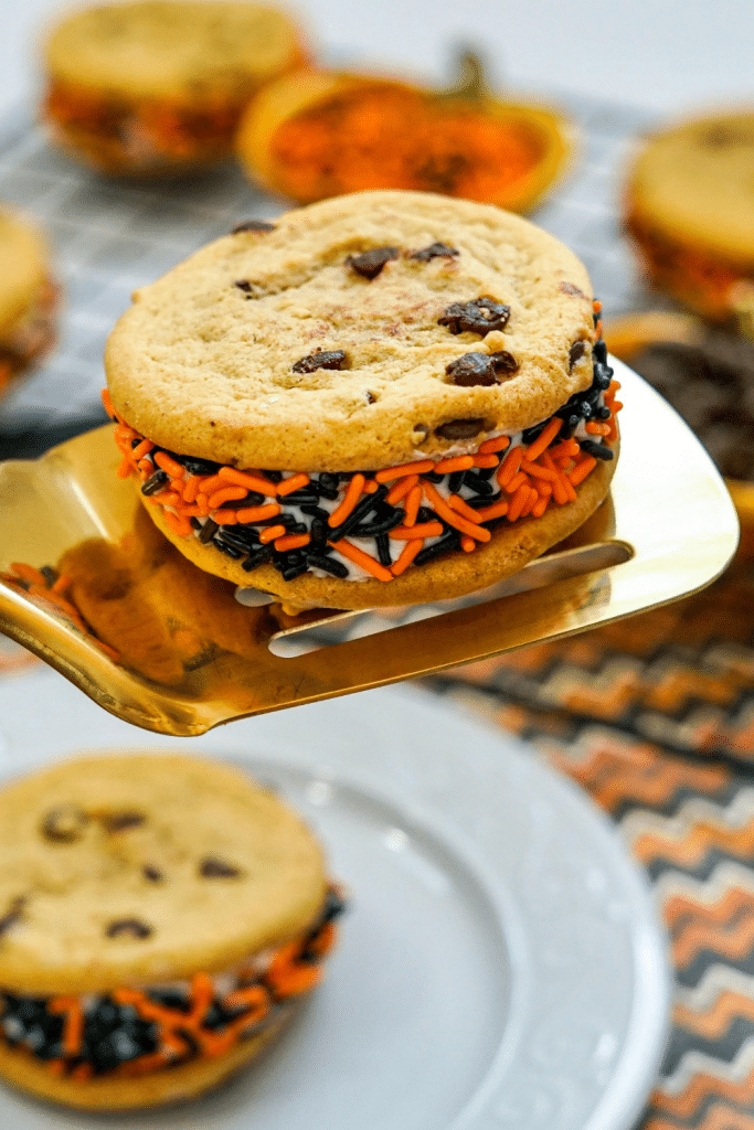 Halloween Cookies 10 spatula with cookie on it