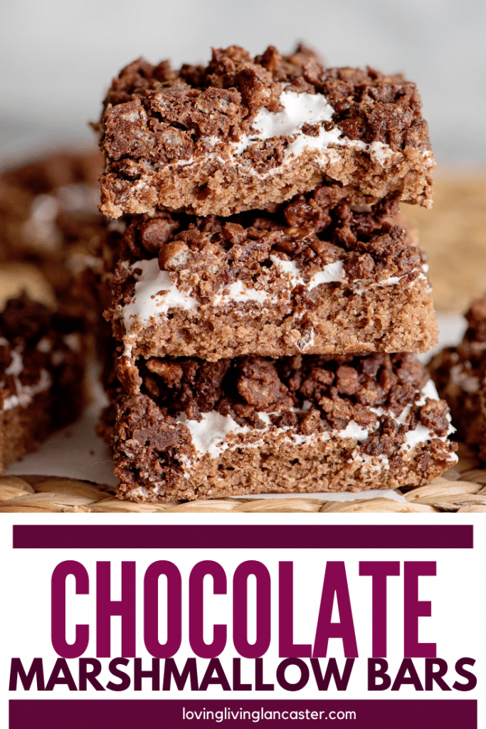 chocolate marshmallow bars stacked