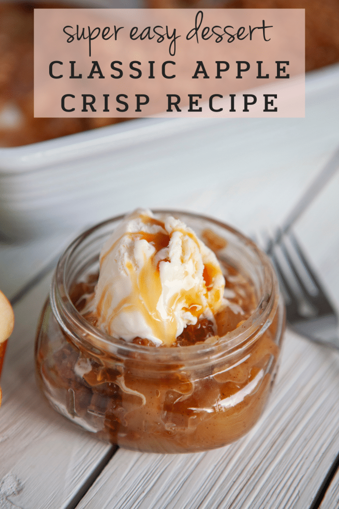 apple crisp in glass jar