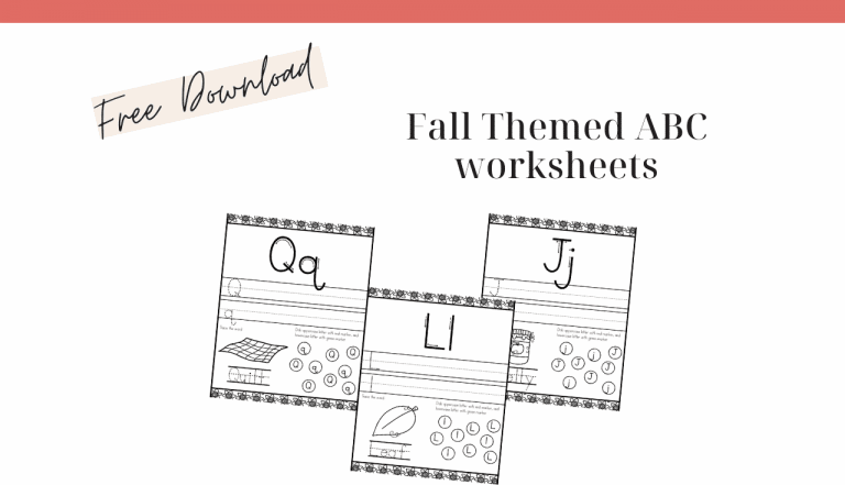 Fall-Themed ABC Activity sheets for fun and easy home-schooling