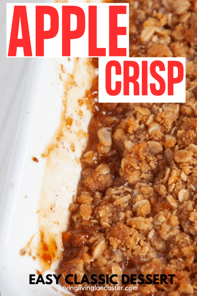 apple crisp in baking pan