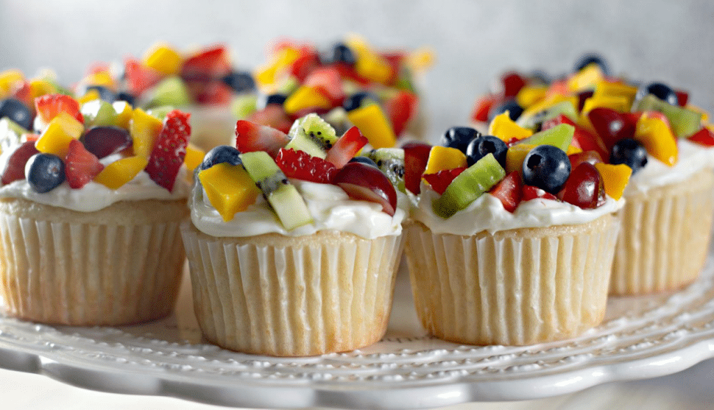 Fruit Topped Cupcakes 6 cupcakes fb